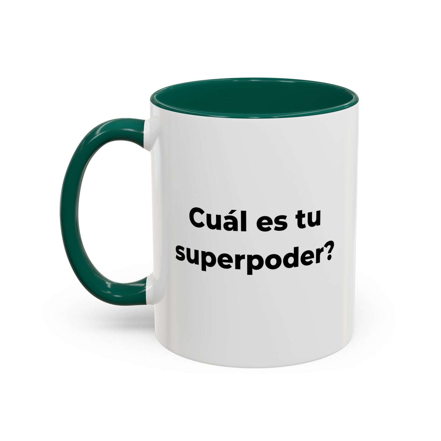 “Soy Mamá. Cuál es tu superpoder?” – 11oz Ceramic Mug with Inside Color