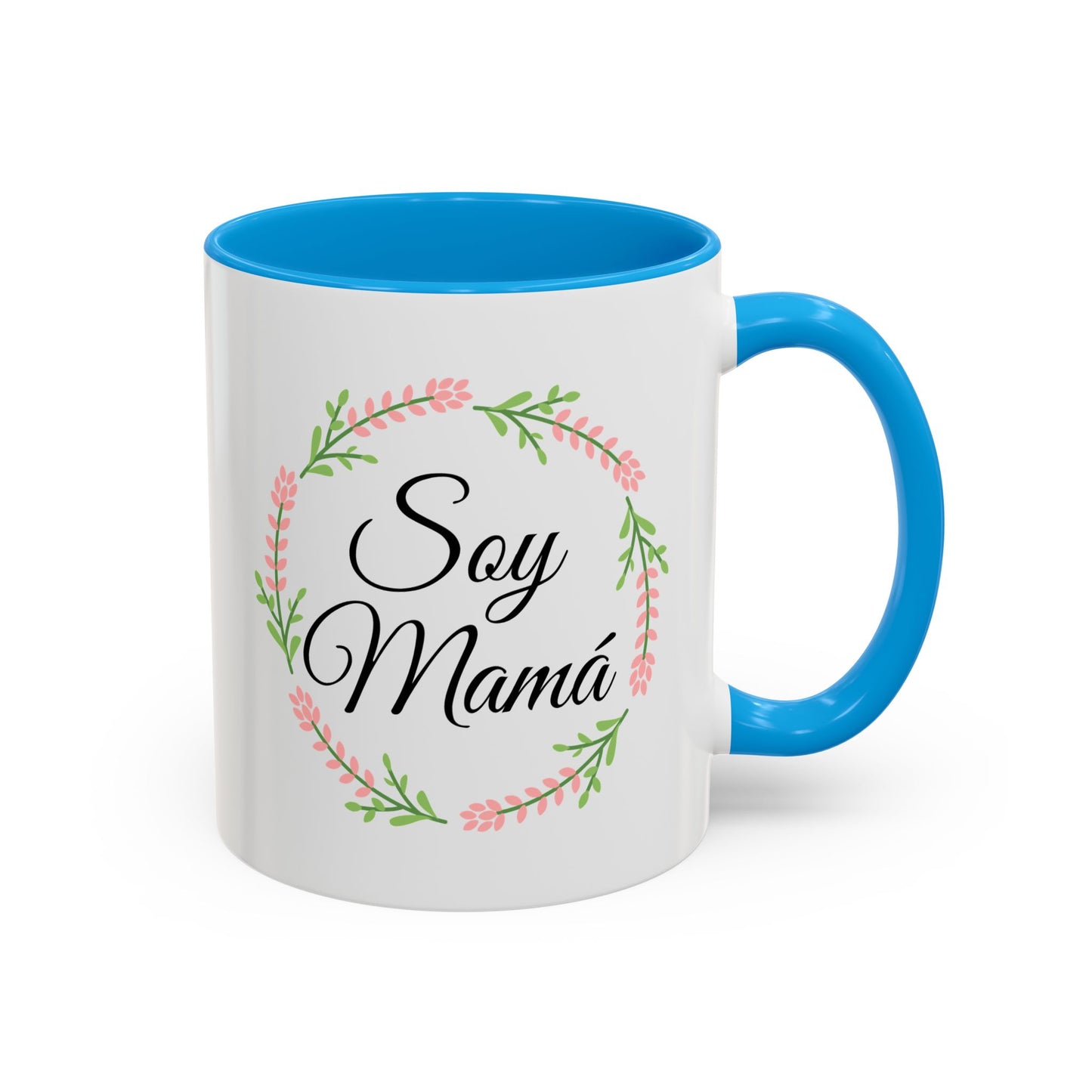 “Soy Mamá. Cuál es tu superpoder?” – 11oz Ceramic Mug with Inside Color