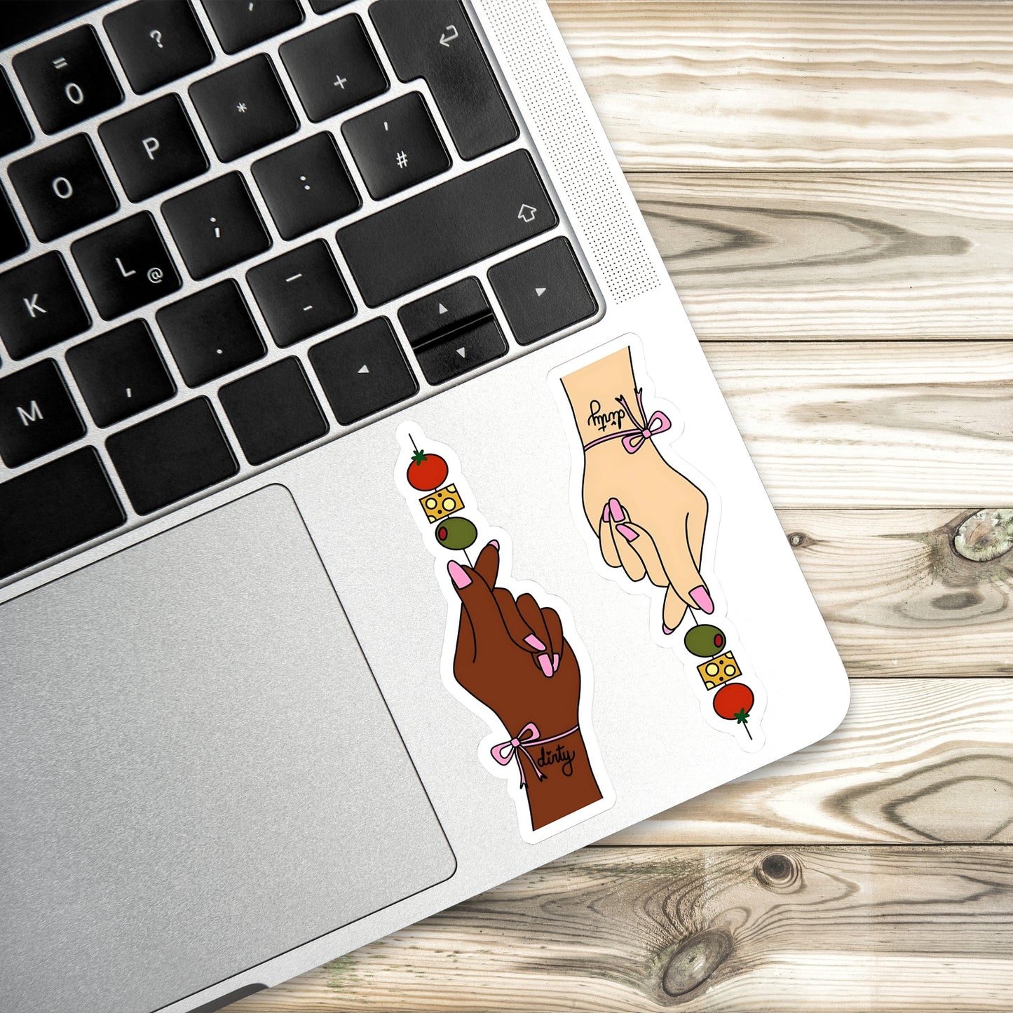 Trendy Martini Kiss-Cut Sticker - Dirty Martini Hand Tattoo