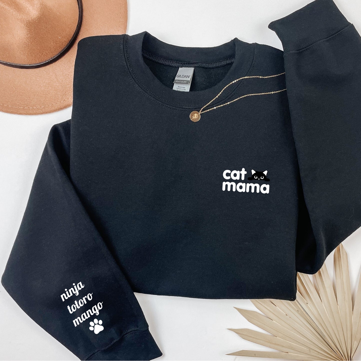 Custom "Cat Mama" Embroidered Sweatshirt