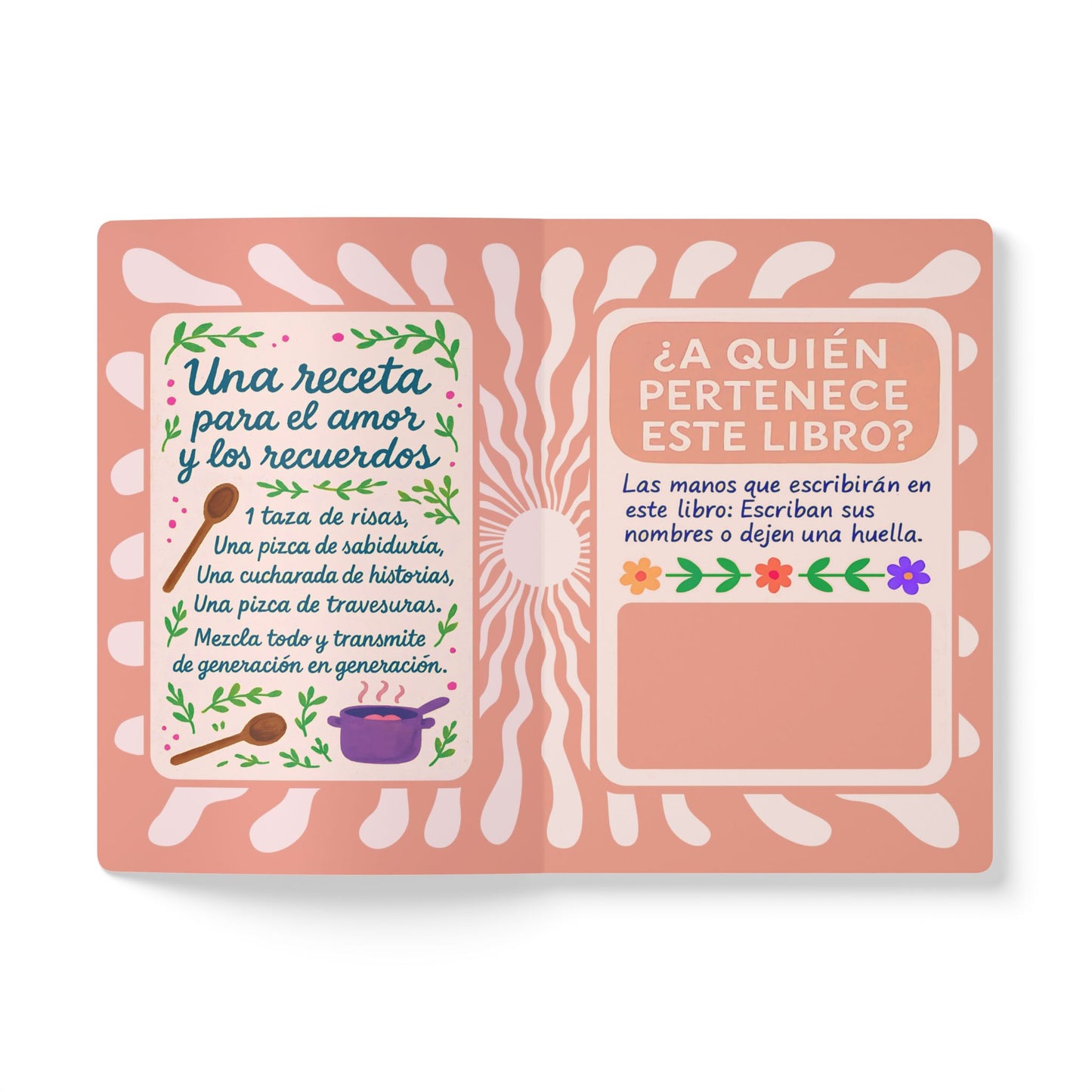 Diario de "Recuerdos Familiares": Historias, Recetas, Cartas y Fotos - Tapa Blanda con Líneas (Español)