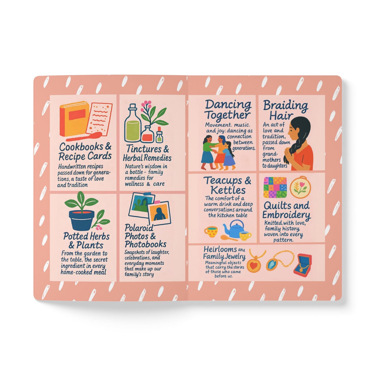 Family Memories Softcover Lined Journal - Stories, Recipes, Letters & Photos (English)