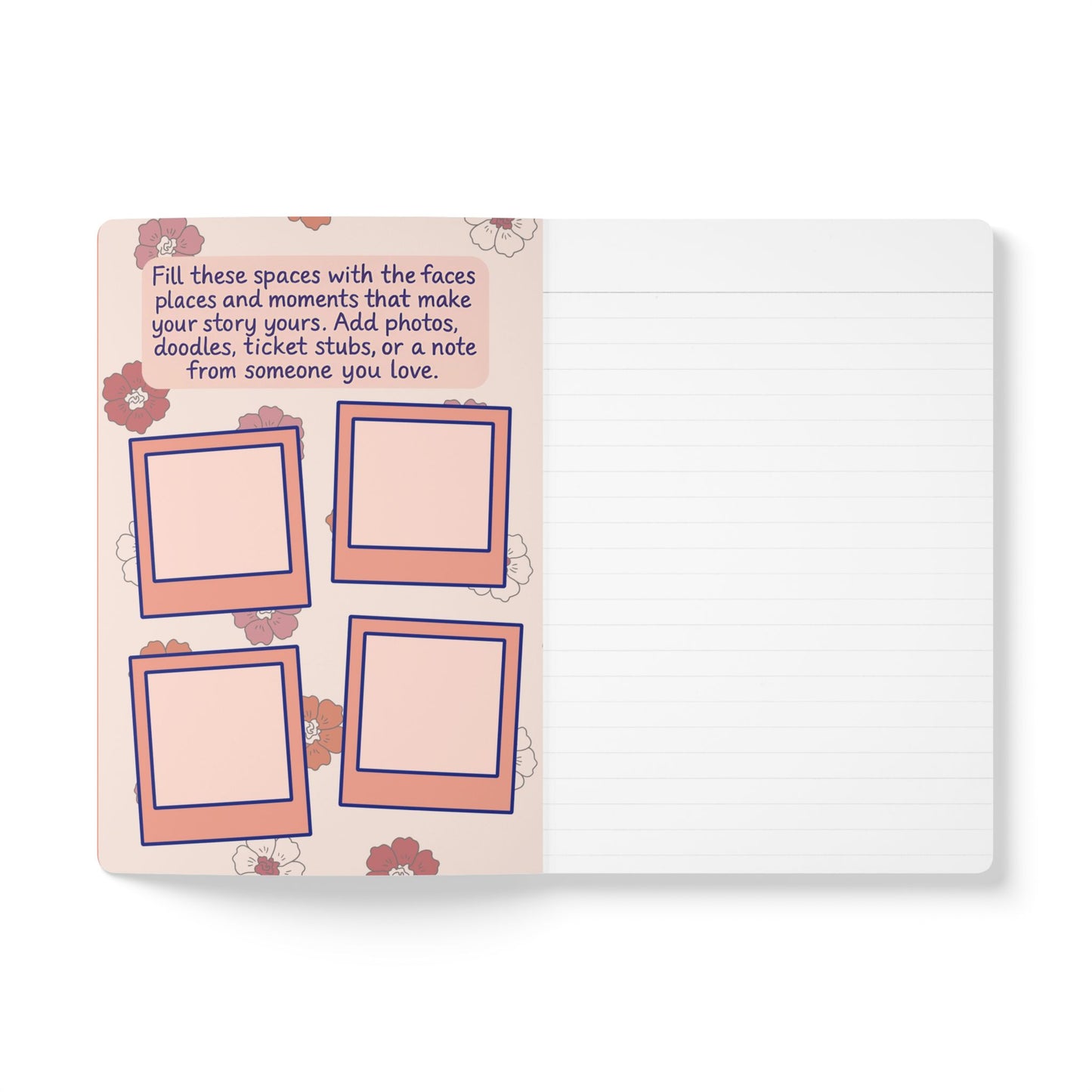 Family Memories Softcover Lined Journal - Stories, Recipes, Letters & Photos (English)