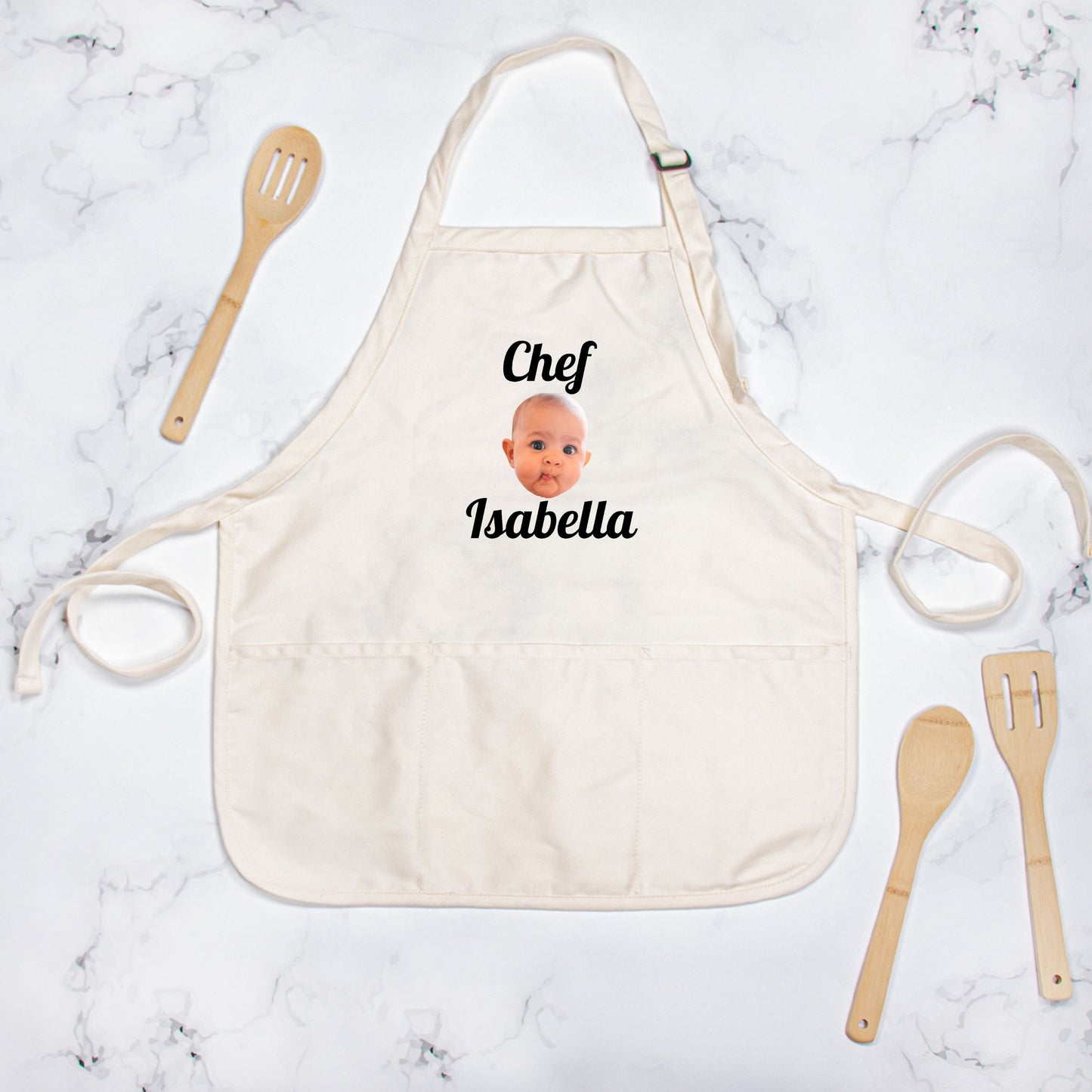Personalized Apron with Photo - Funny Gift for Pet, Grandma, Baby, Dad