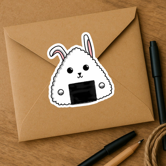 Kawaii Bunny Onigiri Kiss-Cut Sticker