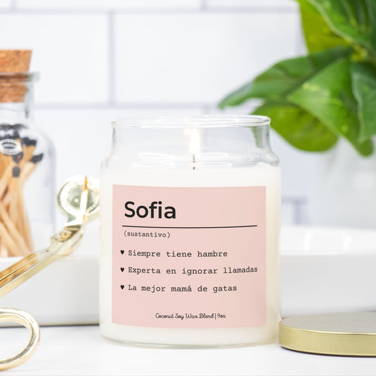Regalo de Vela Personalizado  – Soy Blend 9oz Apothecary Jar Candle – Vela en Español para Mamá