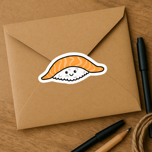 Cute Salmon Sushi Kiss-Cut Sticker